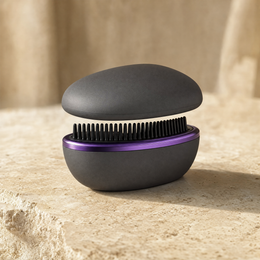 Lustra Mini Straightening Comb in Starry Gray with a purple heated band