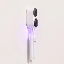 Side profile showing how slim PureBeam sits against the wall