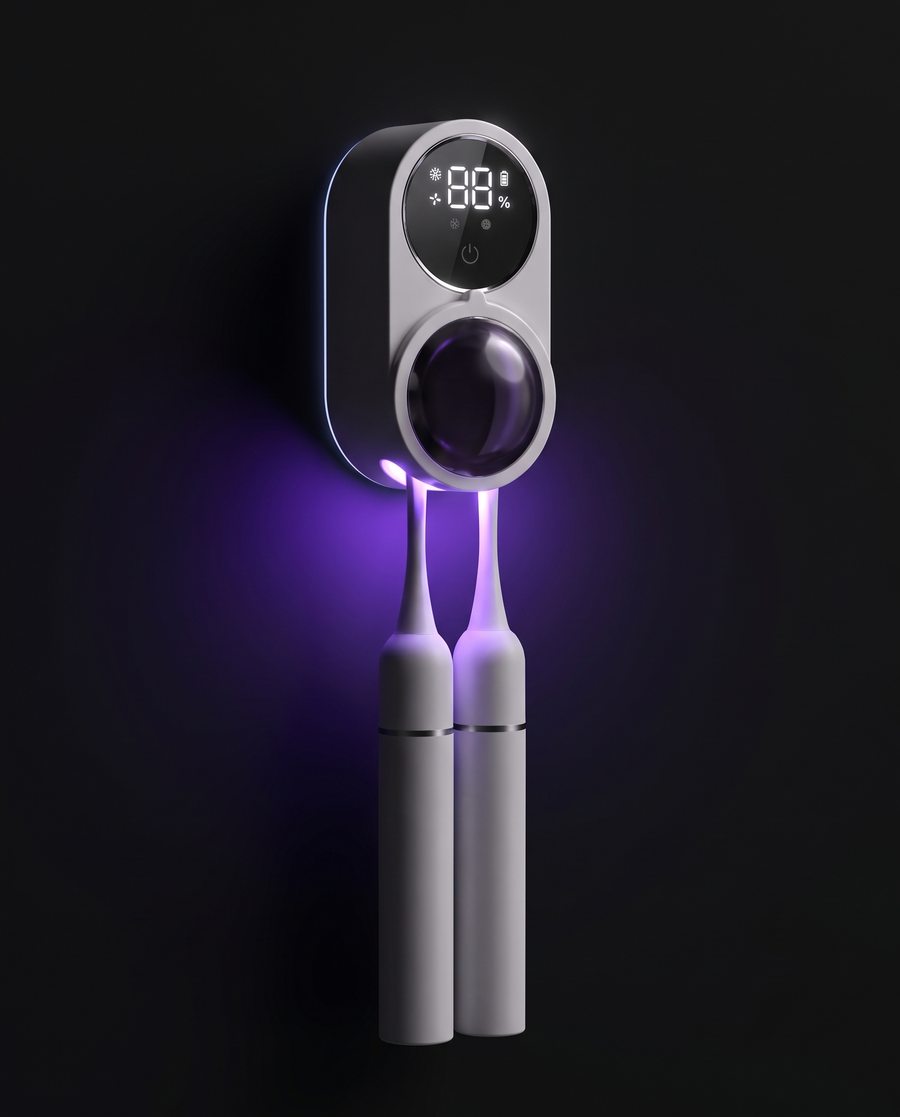 PureBeam on a dark background with violet UV glow
